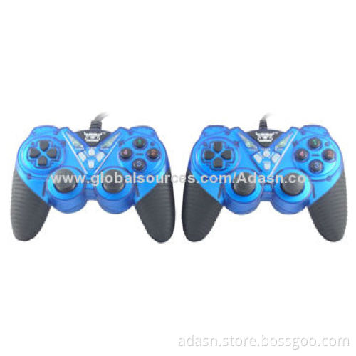 Wired PC USB Twin Game Controller with Double Shock, New Design, Various Colors, Factory Price